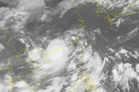 Ảnh mây vệ tinh của cơn bão số 6. (Nguồn: nchmf.gov.vn)