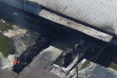 Một đám cháy ở nhà máy hóa chất Arkema SA. (Nguồn: Reuters)