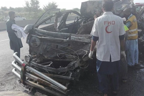 Hiện trường vụ tai nạn. (Nguồn: en.subahpakistan.com)