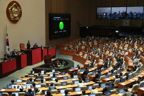 Toàn cảnh một phiên họp Quốc hội Hàn Quốc ở thủ đô Seoul. (Nguồn: Yonhap/TTXVN)