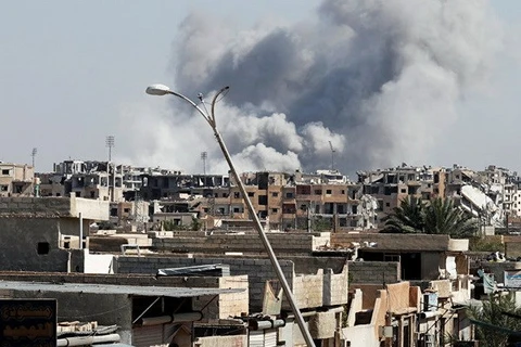 Quang cảnh đổ nát ở Raqqa của Syria. (Nguồn: Reuters)