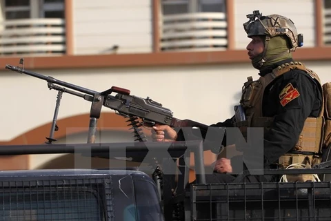 Lực lượng an ninh đặc nhiệm Iraq tuần tra ở thành phố miền bắc Kirkuk. (Nguồn: AFP/TTXVN)