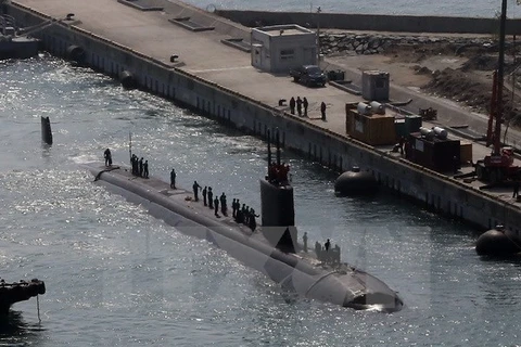 Tàu ngầm chạy năng lượng hạt nhân USS Cheyenne của Mỹ. (Nguồn: Yonhap/TTXVN)