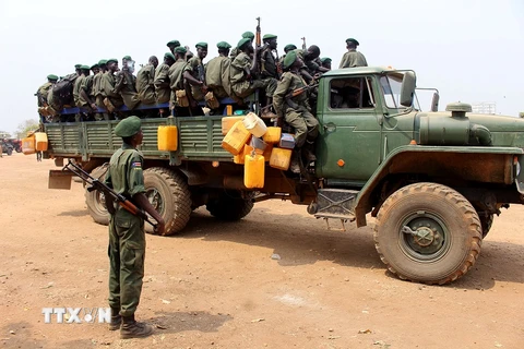 Binh sĩ Nam Sudan làm nhiệm vụ tại Juba. (Nguồn: AFP/TTXVN)