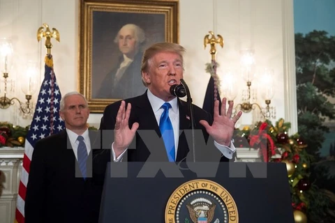 Tổng thống Mỹ Donald Trump phát biểu tại Nhà Trắng ngày 6/12. (Nguồn: AFP/TTXVN)