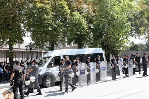 Cảnh sát Thổ Nhĩ Kỳ được triển khai tại Ankara. (Nguồn: AFP/TTXVN)