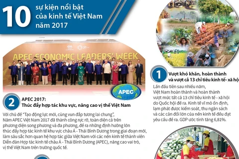 [Infographics] 10 sự kiện kinh tế nổi bật của Việt Nam năm 2017