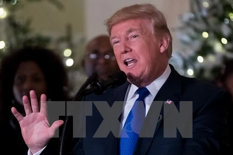 Tổng thống Mỹ Donald Trump phát biểu tại Washington, Dc. (Nguồn: THX/TTXVN)