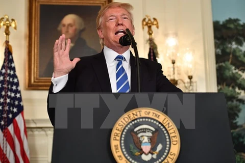 Tổng thống Mỹ Donald Trump phát biểu tại Nhà Trắng. (Nguồn: AFP/TTXVN)