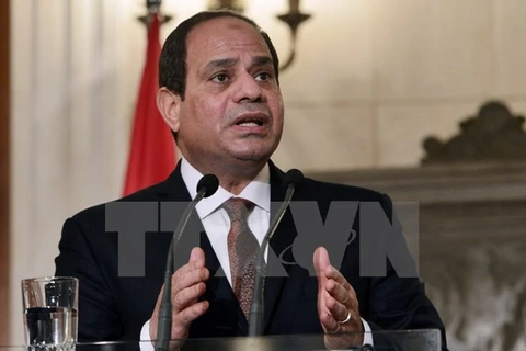 Tổng thống Ai Cập Abdel Fattah al-Sisi trong một cuộc họp báo. (Nguồn: AFP/TTXVN)