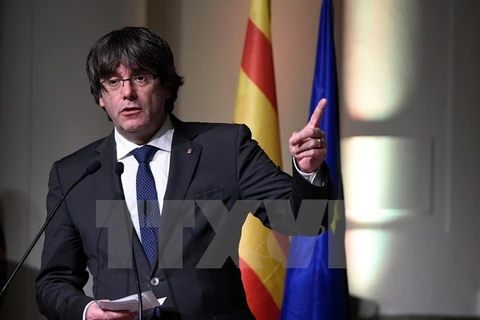 Cựu Thủ hiến vùng Catalonia Carles Puigdemont. (Nguồn: AFP/TTXVN)
