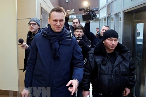 Ông Alexei Navalny (trái) tại Moskva ngày 31/1. (Nguồn: EPA/TTXVN)