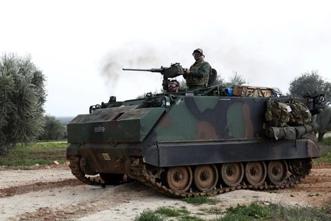 Lực lượng do Thổ Nhĩ Kỳ dẫn đầu tại Syria trong chiến dịch chống các tay súng người Kurd ở Afrin, Syria ngày 7/3. (Nguồn: AFP/TTXVN)