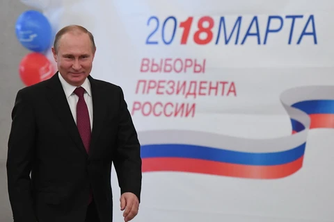 Ông Putin đang dẫn đầu trong cuộc bầu cử Tổng thống diễn ra ngày 18/3. (Nguồn: AFP/TTXVN)