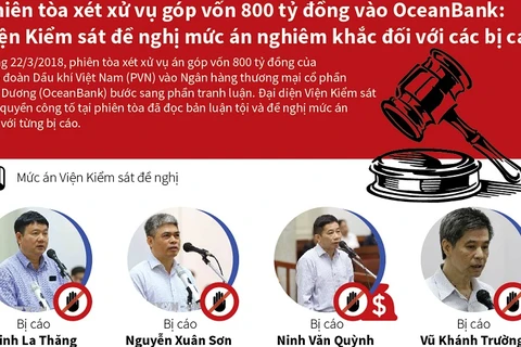 [Infographics] Phiên tòa xét xử vụ góp vốn 800 tỷ đồng vào OceanBank