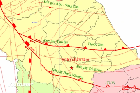 Quảng Nam: Lại xảy ra động đất 2,1 độ Richter tại khu vực Bắc Trà My