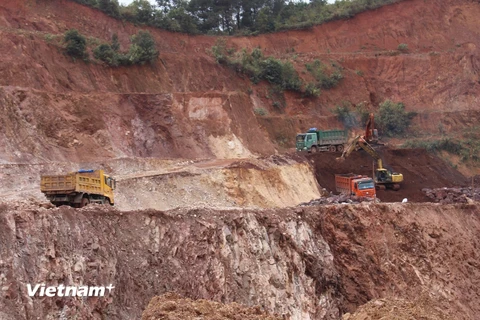 Hoạt động khai thác khoáng sản tại Cao Bằng. (Ảnh: Hùng Võ/Vietnam+)