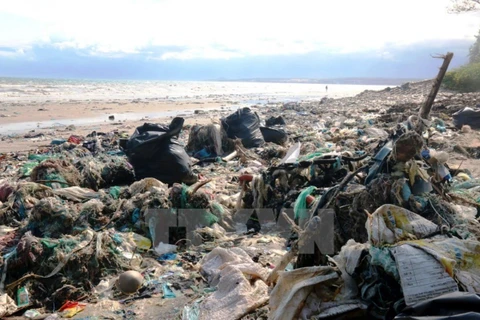 Phần lớn nguồn rác trên biển bắt nguồn từ đất liền. (Nguồn ảnh: TTXVN)