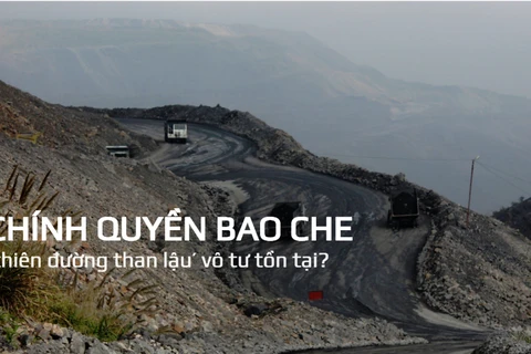 Đường lên bãi thải của một mỏ than ở thành phố Cẩm Phả. (Ảnh: P.V/Vietnam+)