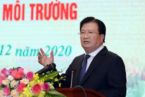 Phó Thủ tướng Trịnh Đình Dũng phát biểu chỉ đạo tại hội nghị. (Ảnh: KT)