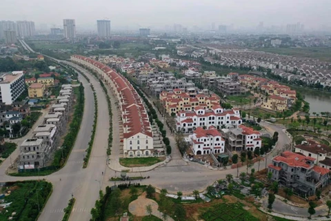 Diện mạo hạ tầng, giao thông ở huyện Hoài Đức, thành phố Hà Nội. (Ảnh: CTV/Vietnam+)