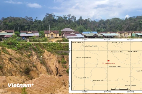Trận động đất có độ lớn 3,7 xảy ra tại huyện Kon Plông, tỉnh Kon Tum vào sáng 5/7. (Ảnh: PV/Vietnam+)