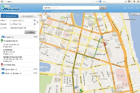Hà Nội triển khai phần mềm bản đồ tìm đường xe buýt