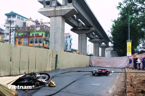 [Video] Tai nạn ở công trường đường sắt đô thị Cát Linh-Hà Đông