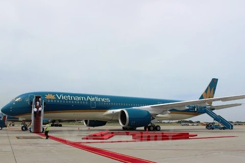 Vietnam Airlines đã chính thức khai thác chiếc A350 XWB trên đường bay nội địa. (Ảnh: Việt Hùng/Vietnam+)