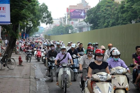 Việc thu phí bảo trì đường bộ xe máy gặp phải nhiều khó khăn và bất cập. (Ảnh: Minh Sơn/Vietnam+)