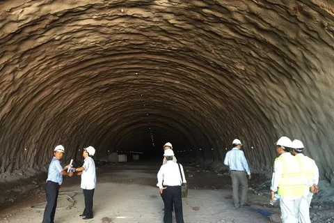 Hạng mục hầm thuộc gói thầu xây lắp số 4 đường cao tốc Đà Nẵng-Quảng Ngãi. (Ảnh: VEC cung cấp)