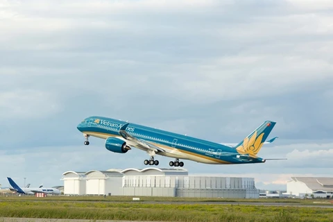 Vietnam Airlines vừa nhận thêm chiếc máy bay Airbus A350-XWB. (Ảnh: Vietnam Airlines cung cấp)