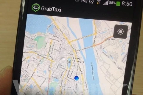 Ứng dụng phần mềm gọi taxi của GrabTaxi. (Nguồn: Vietnam+)