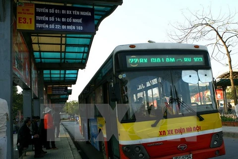 Sắp có thêm một tuyến xe buýt chất lượng cao từ trung tâm thành phố Hà Nội-sân bay Nội Bài. (Ảnh minh họa: TTXVN)