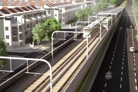Mô hình tuyến đường sắt đô thị số 3 đoạn ga Hà Nội-Hoàng Mai. (Ảnh: Ban quản lý dự án đường sắt đô thị Hà Nội cung cấp)