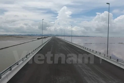 Dự án đường ôtô Tân Vũ-Lạch Huyện được thông xe vào 2/9 tới. (Ảnh: Việt Hùng/Vietnam+)