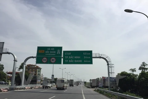 Tuyến cao tốc Bắc Giang-Lạng Sơn nếu thông xe sẽ kết nối với cao tốc Hà Nội-Bắc Giang. (Ảnh: Việt Hùng/Vietnam+)