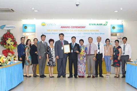 VIAGS Tân Sơn Nhất được vinh danh giải dịch vụ đạt chất lượng tốt thứ 2 trên mạng bay toàn cầu. (Ảnh: Vietnam Airlines cung cấp)