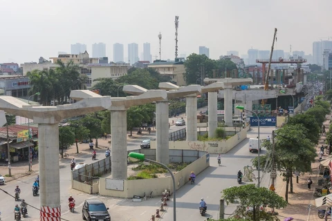 Dự án đường sắt đô thị Nhổn-Ga Hà Nội. (Ảnh: PV/Vietnam+)