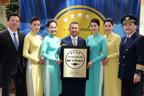 Lần thứ 3 liên tiếp, Vietnam Airlines được vinh danh là hãng hàng không quốc tế 4 sao. (Ảnh: VNA cung cấp)