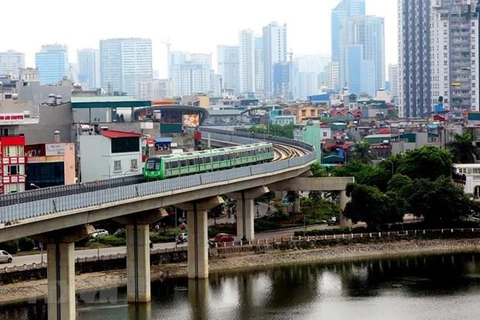 Dự án đường sắt đô thị Cát Linh-Hà Đông đã được điều chỉnh tăng tổng mức đầu tư và chuẩn bị được đưa vào khai thác thương mại từ tháng 4/2019. (Ảnh: Huy Hùng/Vietnam+)