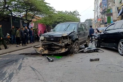 Hiện trường vụ tai nạn. (Ảnh: Sơn Bách/Vietnam+)