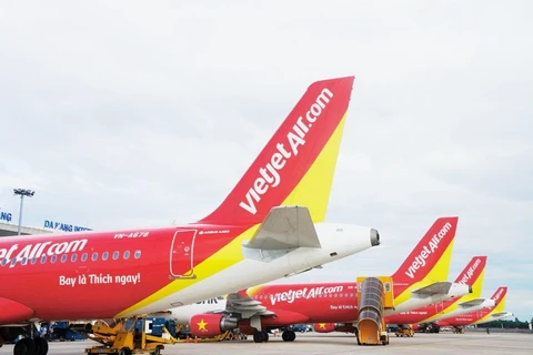 Máy bay của hãng hàng không Vietjet. (Ảnh: Mai Anh)