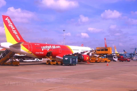 Trong 2 ngày 14-15/6, các chuyến bay của hãng hàng không Vietjet đã bị chậm hủy chuyến dây chuyền ở nhiều sân bay. (Ảnh: Việt Hùng/Vietnam+)