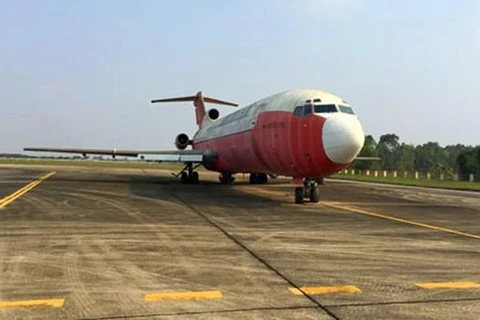 Tàu bay B727-200 bị bỏ quên tại Cảng hàng không quốc tế Nội Bài từ năm 2007 đến nay. (Ảnh: Cảng hàng không Nội Bài cung cấp)