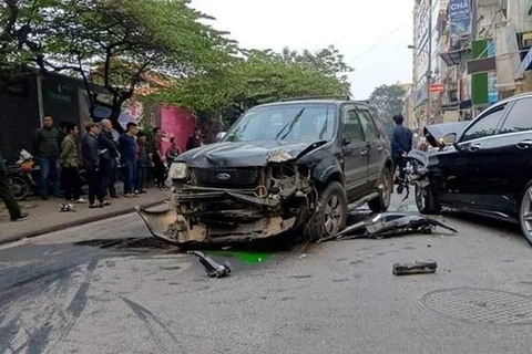 Hiện trường một vụ tai nạn giao thông. (Ảnh: Sơn Bách/Vietnam+)