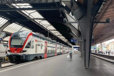Một tuyến đường sắt tốc độ cao tại Thụy Sỹ. (Ảnh: Đoàn Thu/Vietnam+)