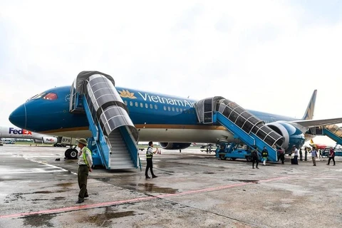 Máy bay Boeing 787-10 của Vietnam Airlines. (Ảnh: Minh Tuấn/Vietnam+)