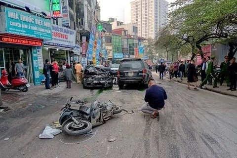 Hiện trường một vụ tai nạn giao thông. (Ảnh: Sơn Bách/Vietnam+)