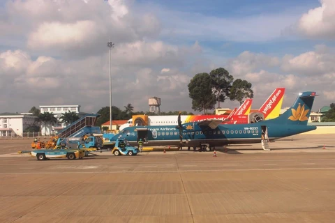 Máy bay của hãng hàng không Vietnam Airlines và Vietjet Air. (Ảnh: Việt Hùng/Vietnam+)